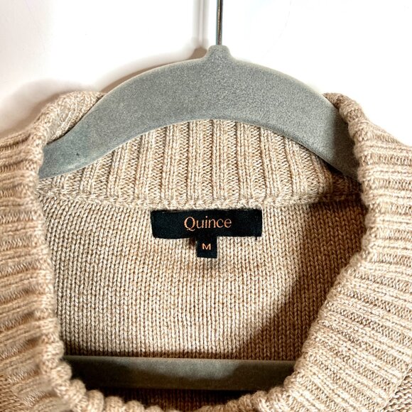 Quince 100% Organic Cotton Cropped Cardigan in Camel Academia Granola Girl M - Picture 4 of 6